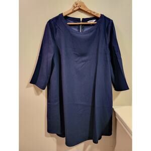 BB Dakota Jazlyn Crepe Shift Dress Navy Exposed Zipper